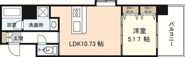 ラフィネ(1LDK/3階)の間取り写真