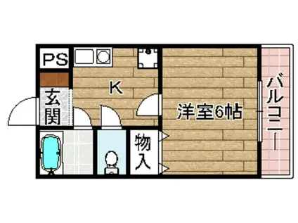 ネオ常磐(1K/4階)の間取り写真