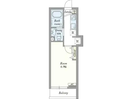 シェリエ多摩川(1K/2階)の間取り写真