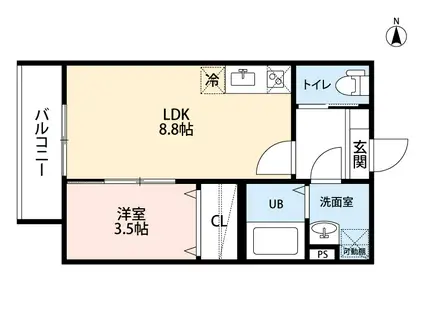 ジャルダン ノリタケの森(1LDK/1階)の間取り写真