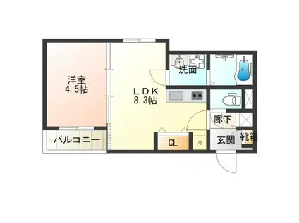 FDS ARTE(1LDK/1階)の間取り写真