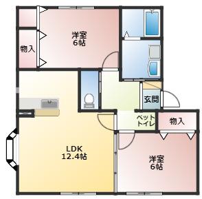 タウンコートツイン(2LDK/1階)の間取り写真