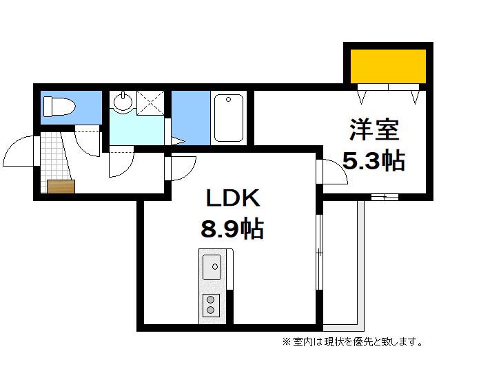 リタリッチ五番館(1LDK/2階)の間取り写真