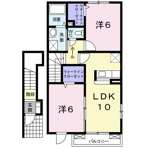 ピースフルハウスYM(2LDK/2階)の間取り写真