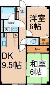 レジデンス清水山(2DK/1階)の間取り写真
