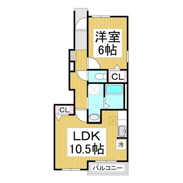 アーバンちくま(1LDK/1階)の間取り写真