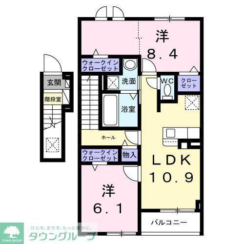 ヴィクトリアガーデン 1(2LDK/2階)の間取り写真