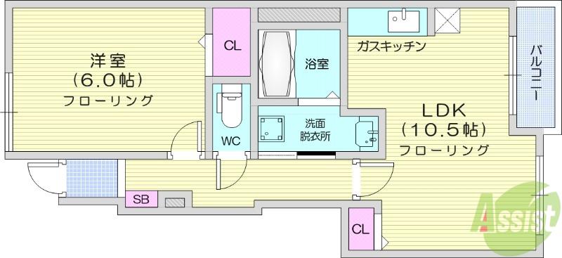 NEO BEE VALLEY Ⅱ(1LDK/1階)の間取り写真