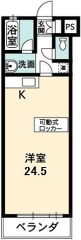 ヒューマンスペースI(ワンルーム/1階)の間取り写真