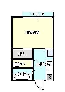 ハイツ宗像(1K/2階)の間取り写真