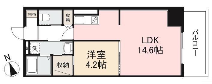 EGG TOWER MANSION(1LDK/3階)の間取り写真