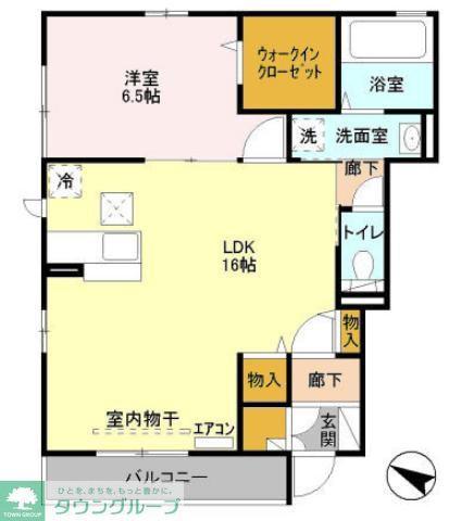 ステラB(1LDK/1階)の間取り写真