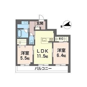 グラヴィタス(2LDK/3階)の間取り写真