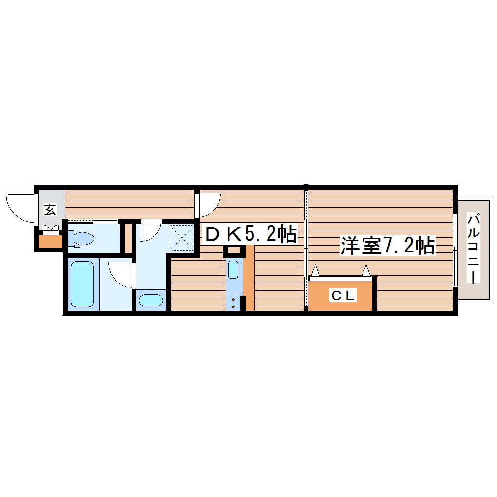 レグルス北目町(1DK/8階)の間取り写真