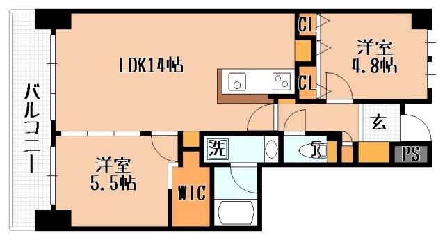 セルバ守山(2LDK/10階)の間取り写真