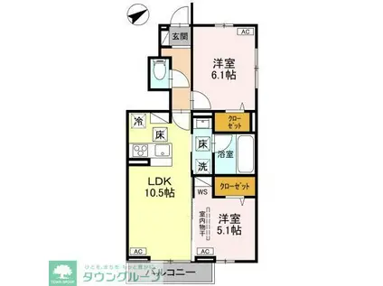 WISTERIA III(2LDK/1階)の間取り写真