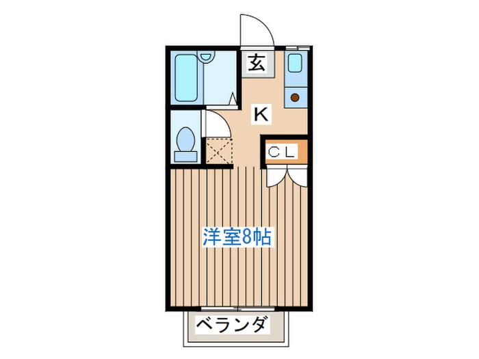 グランデュールパピヨンA棟(1K/1階)の間取り写真