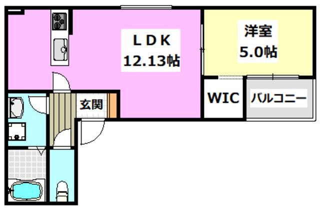 イル・フィオーレ一津屋(1LDK/1階)の間取り写真