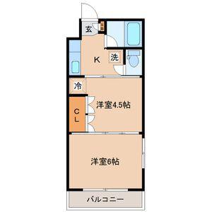 イーグルハイツ宮千代(2K/5階)の間取り写真