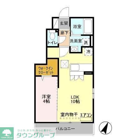 ティアラ新鎌(1LDK/1階)の間取り写真