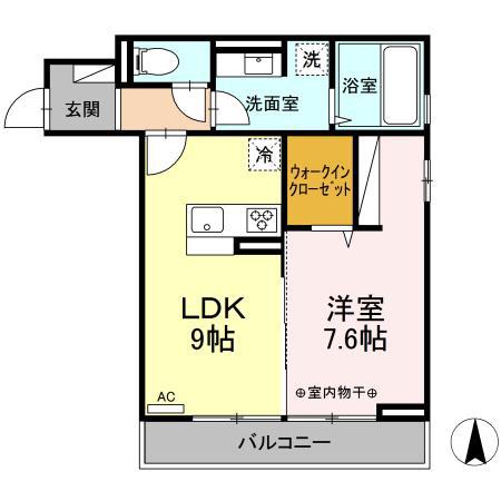 グランクラーク(1LDK/2階)の間取り写真