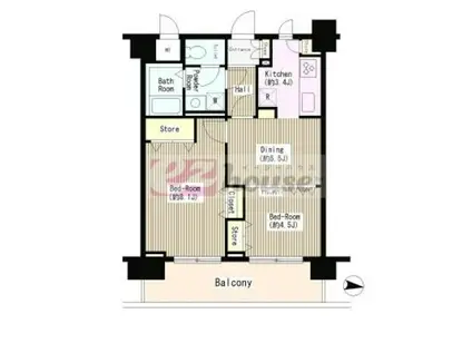 コンチェルト杉並(2DK/9階)の間取り写真