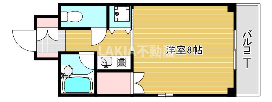 クレスト都島(1K/3階)の間取り写真
