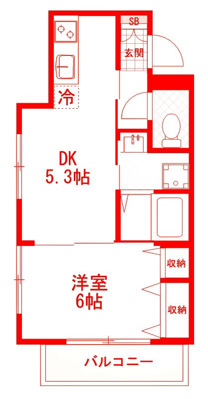 NAKAHA LIFE(1DK/1階)の間取り写真
