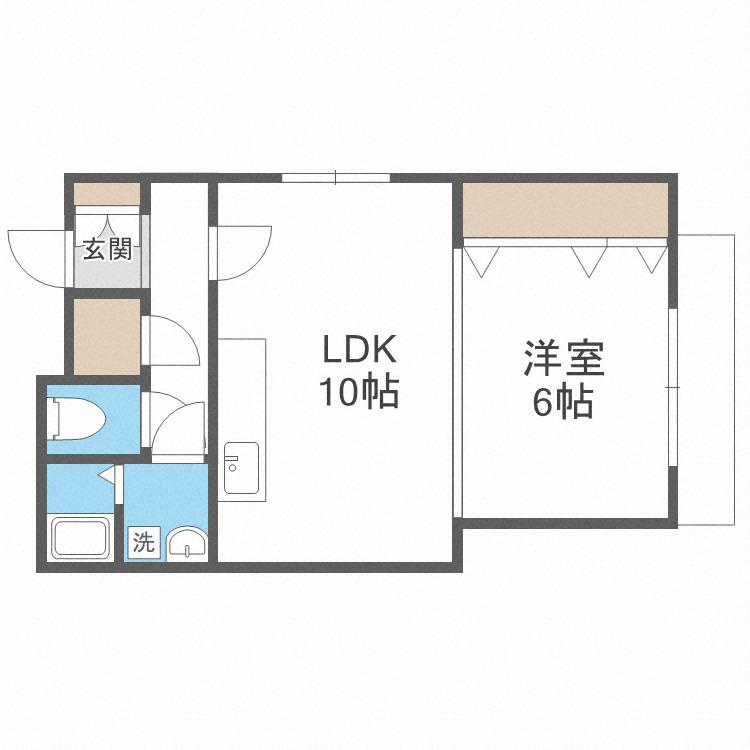 エステラ参番館(1LDK/1階)の間取り写真