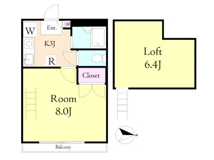 コージコート エム(1K/2階)の間取り写真
