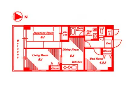 レジデンス二俣川第3(3DK/2階)の間取り写真