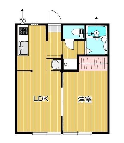 グランツ永田(1LDK/2階)の間取り写真