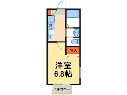 ブルーミン柏の葉(1K/1階)の間取り写真