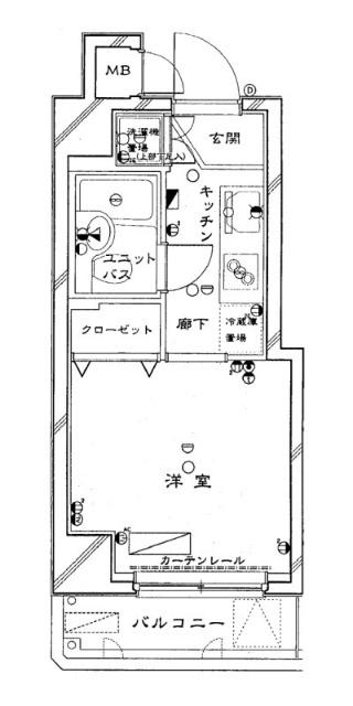 ルーブル田園調布南(1K/3階)の間取り写真