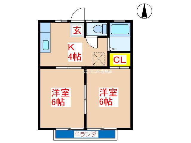 GRACIASI(2K/2階)の間取り写真