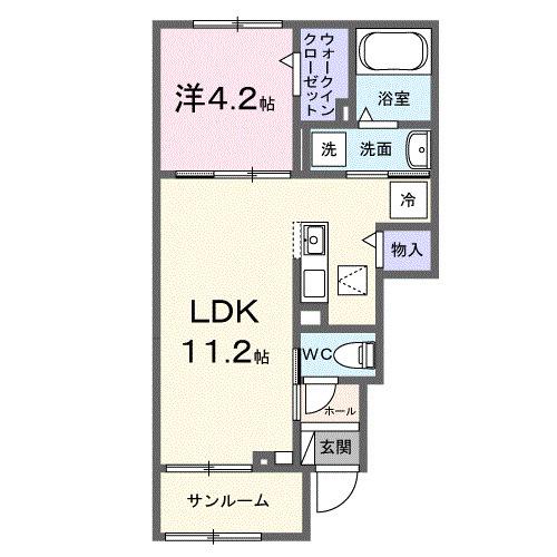 SORA(1LDK/1階)の間取り写真