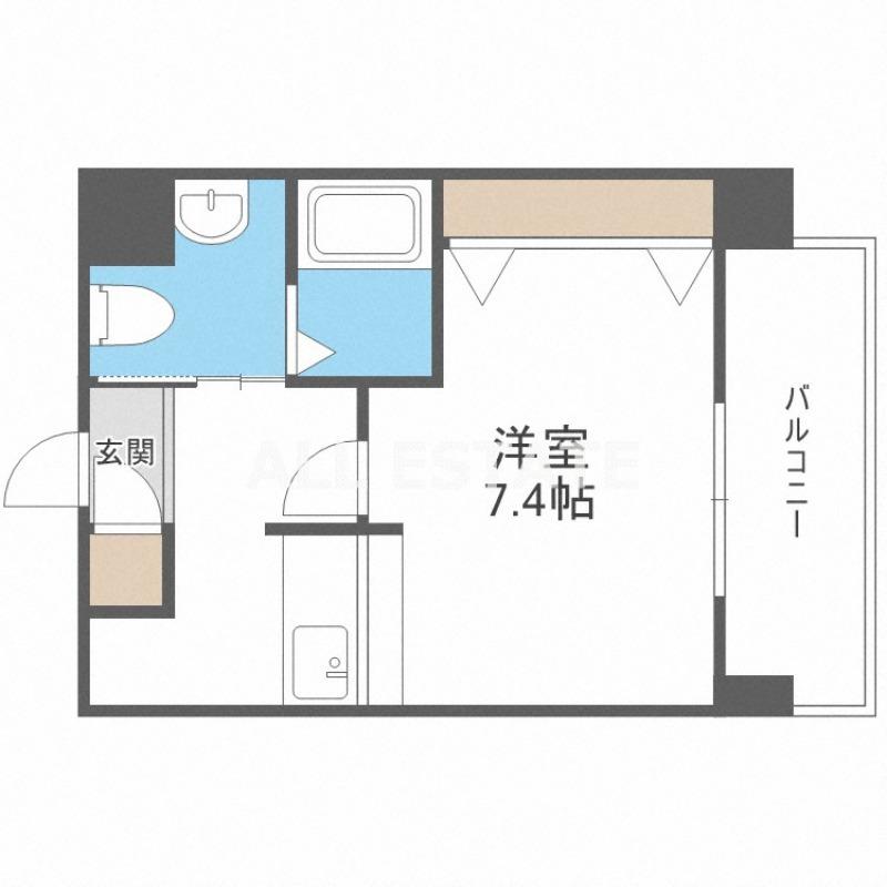 ヴァンクール城東(1K/3階)の間取り写真