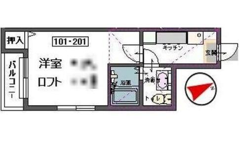 CLAUDIA 愛宕橋(1K/1階)の間取り写真