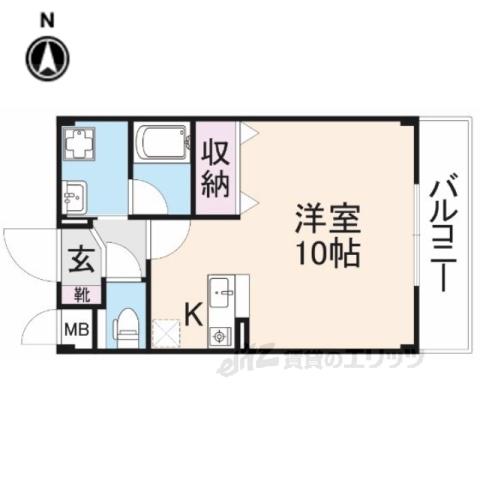 グランソーレ(ワンルーム/1階)の間取り写真