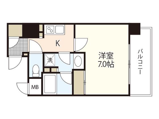 PREMIER二葉の里(1K/4階)の間取り写真