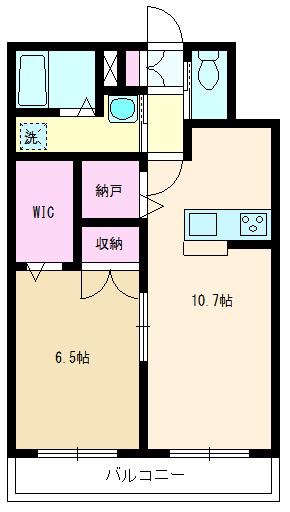 シャンポール(1LDK/2階)の間取り写真