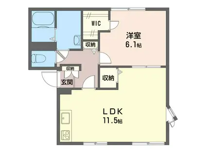 SHM フレグランス嶋田 B(1LDK/2階)の間取り写真