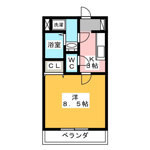 ミルフォード(1K/3階)の間取り写真