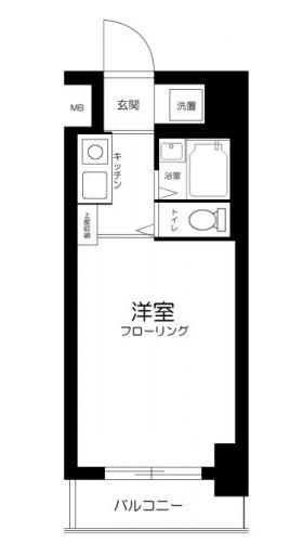 スカイコート下高井戸(ワンルーム/4階)の間取り写真