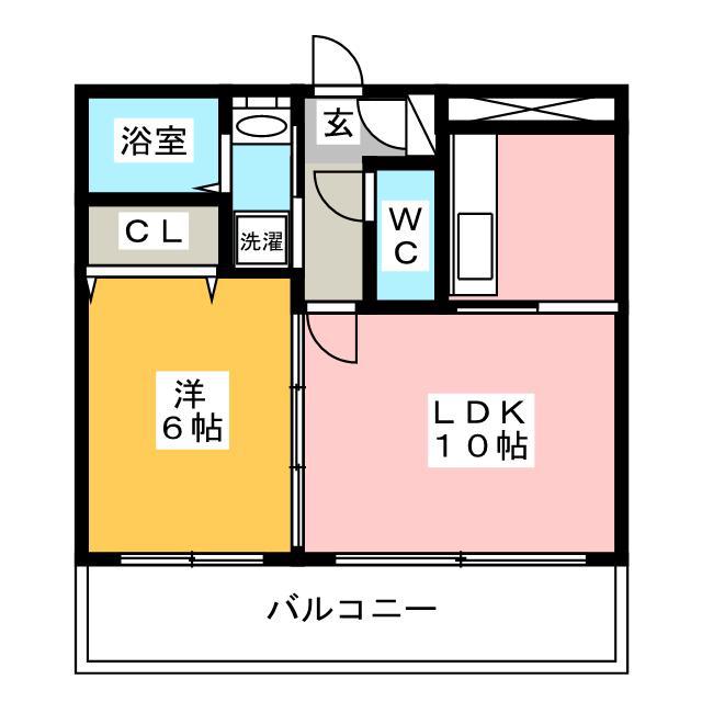 DSタワー大博通(1LDK/10階)の間取り写真