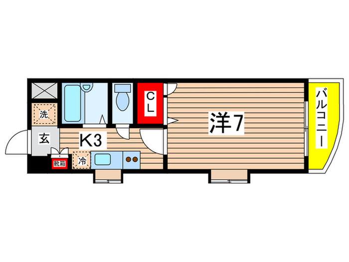 BAOBAB中筋2(1K/4階)の間取り写真