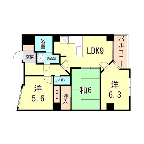パサージュ垂水(3LDK/5階)の間取り写真