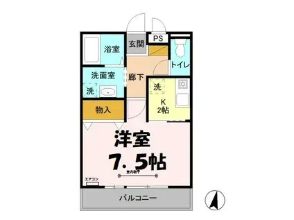 エクシーレ(1K/1階)の間取り写真