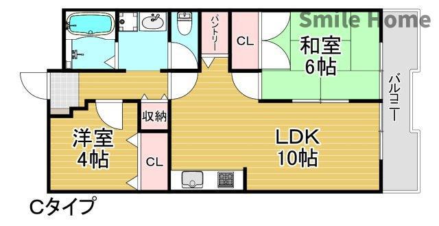 メゾンロイヤル(2LDK/5階)の間取り写真