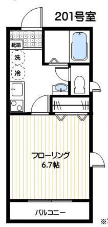 ハウスさくら(1K/2階)の間取り写真